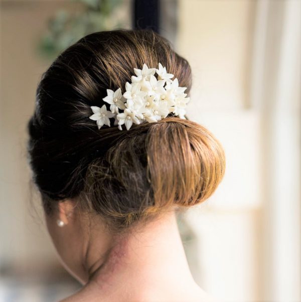 Floral bridal hair comb