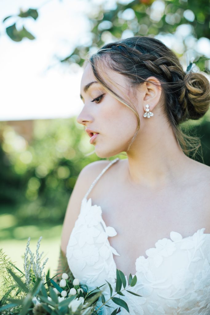 Sparkly bridal earrings