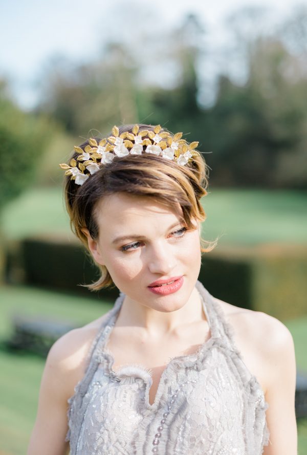 gold bridal crown