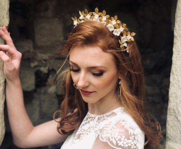 gold bridal crown