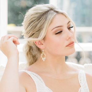 gold drop bridal earrings