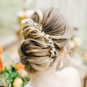 Valentina gold bridal hair vine