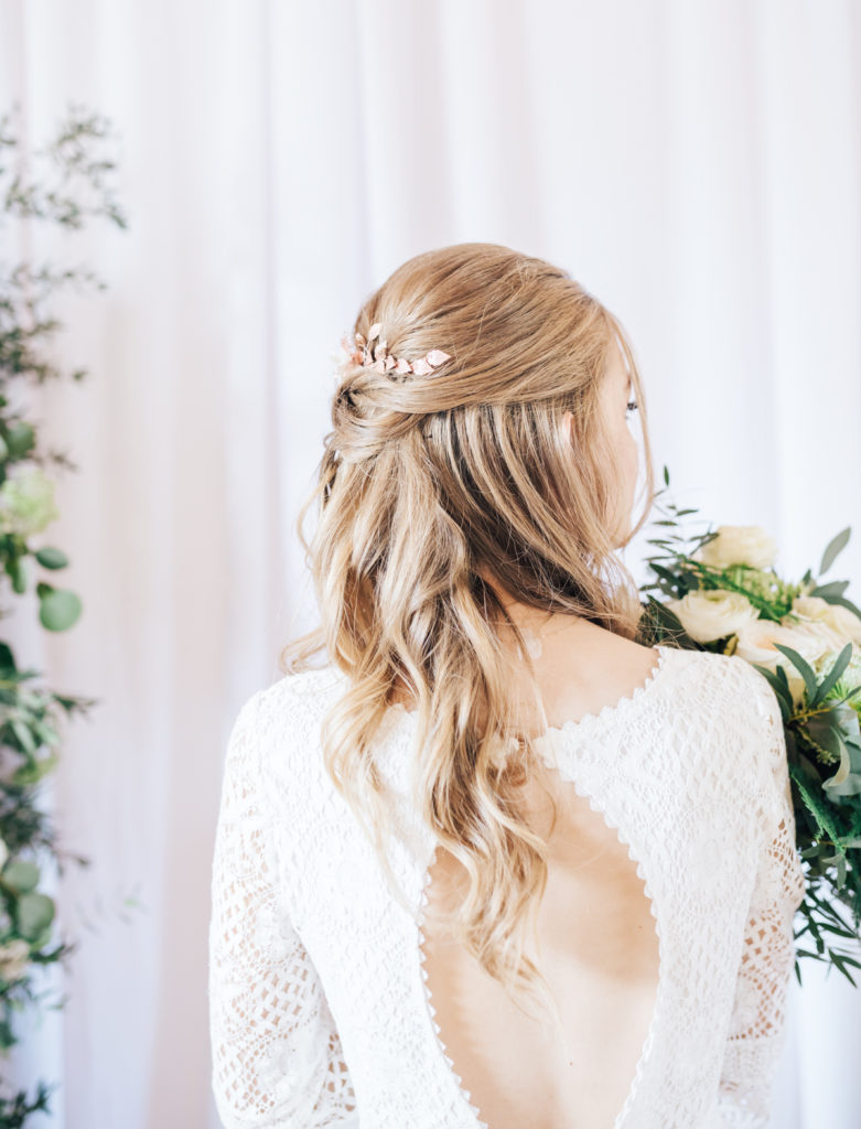 bridal half up half down hair