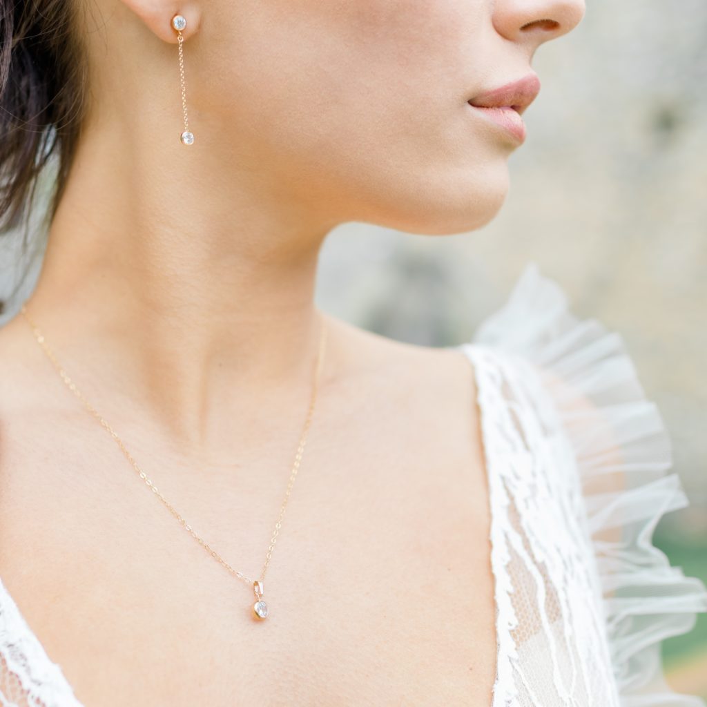 Adrianna gold bridal necklace