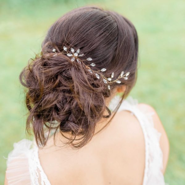 bridal hair vine gold