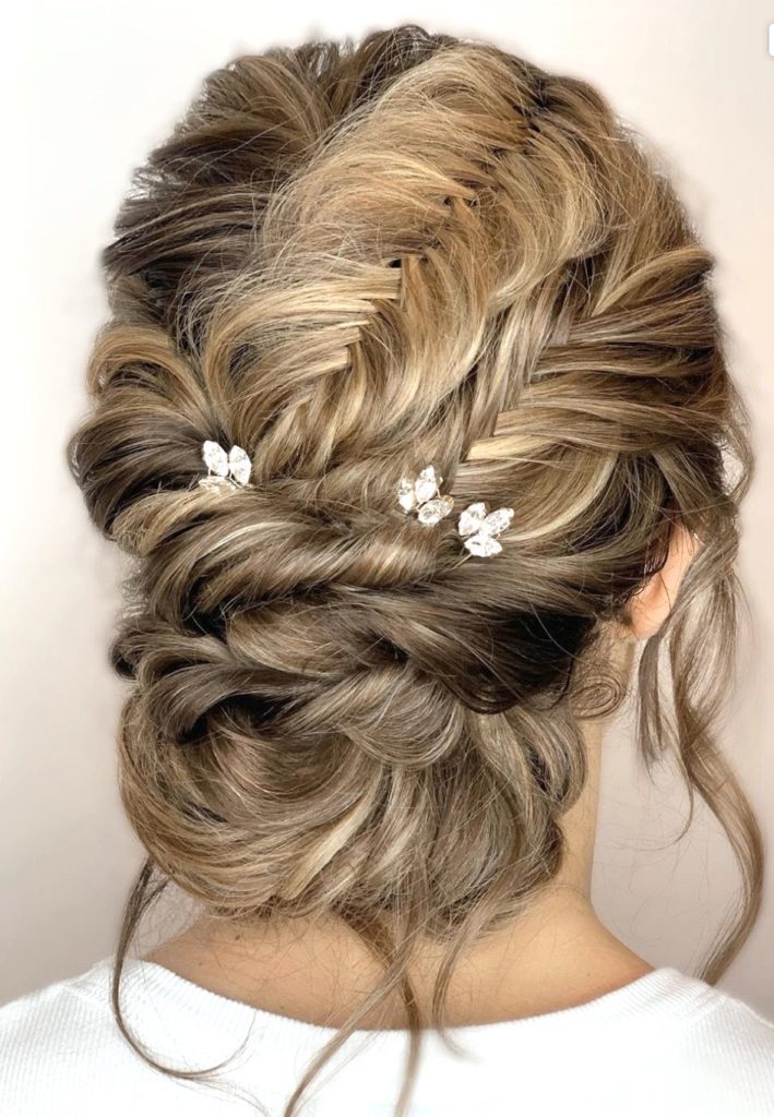 bridal hair braided updo