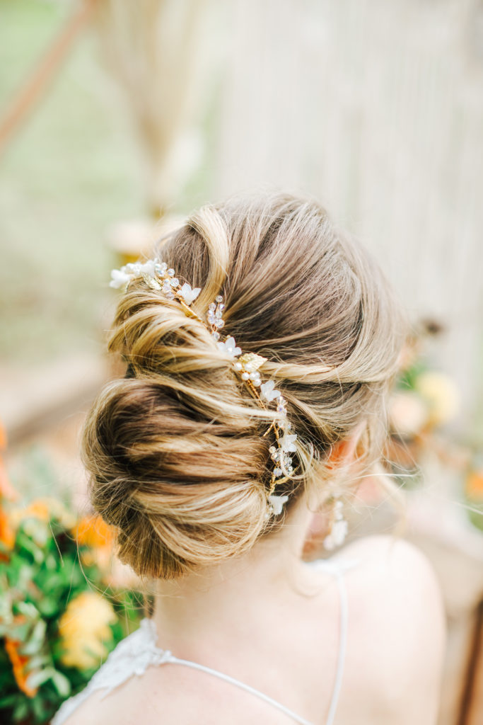 bridal hair vine gold