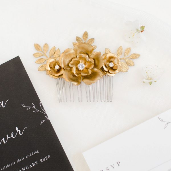 Eugenie gold hair comb