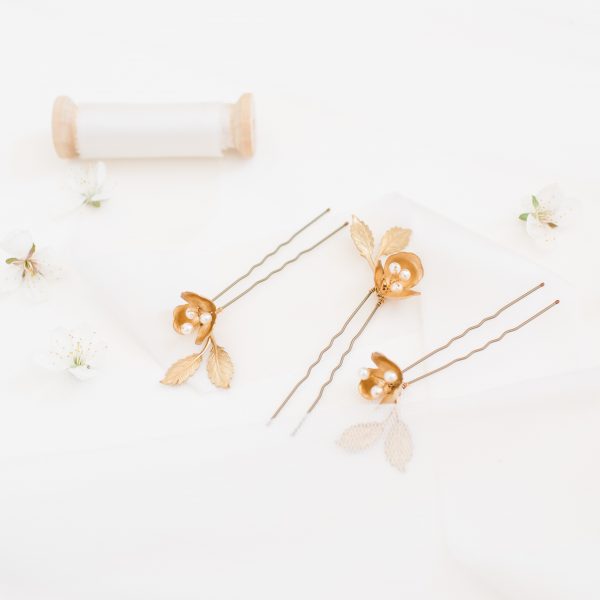 gold bridal hair pins