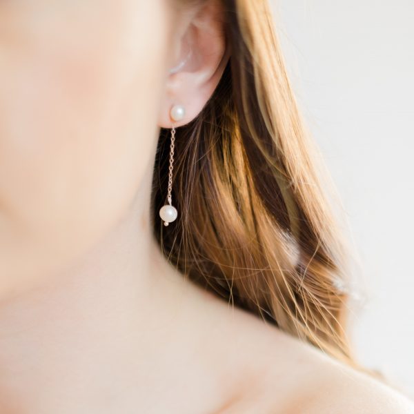 lola pearl drop bridal earrings