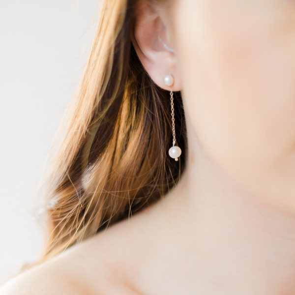 lola pearl drop bridal earrings