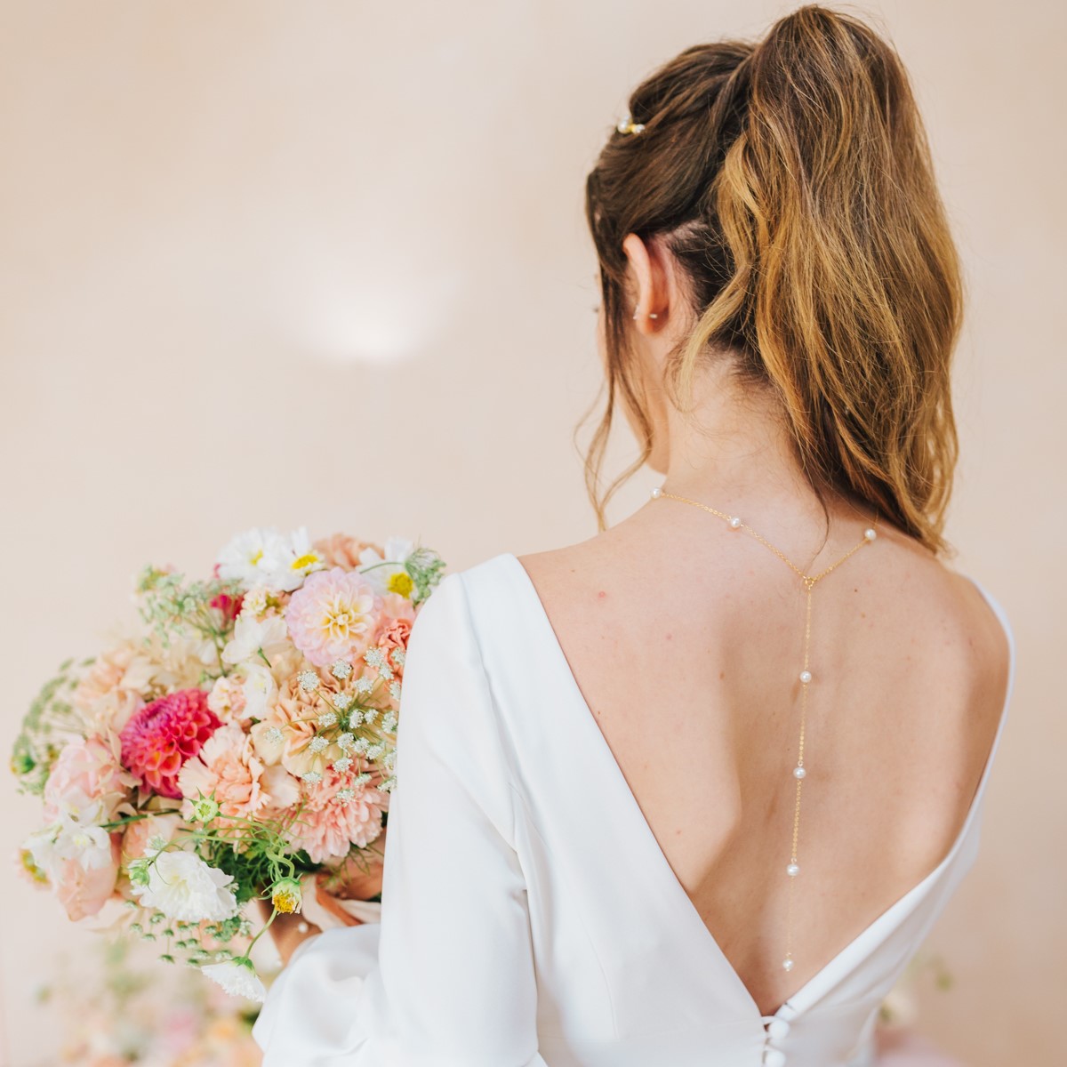 Long Back Necklace | Prom,Wedding Backdrop Necklace for Backless Dress –  PoetryDesigns