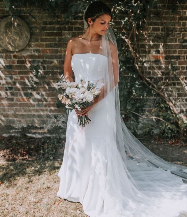 single tier chapel bridal veil