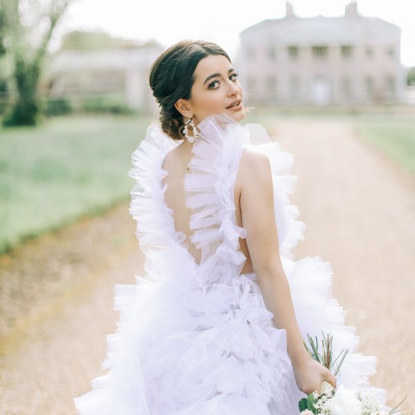 floral bridal earrings