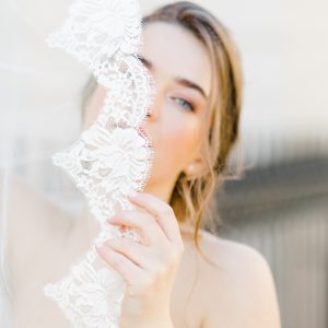 lace edged fingertip bridal veil