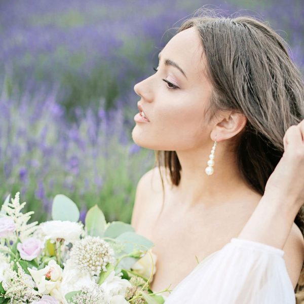 pearl drop bridal earrings