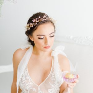 Alyssa gold crystal bridal crown