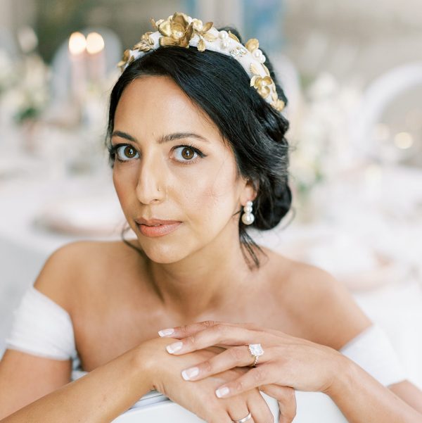 Harper bridal halo crown