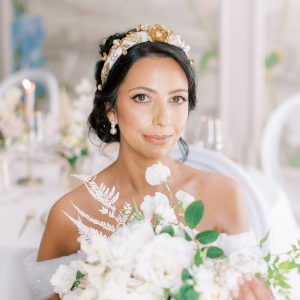 Harper bridal halo crown